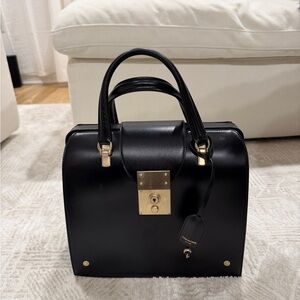 Thom Browne Elegant Black Satchel with Gold Hardware